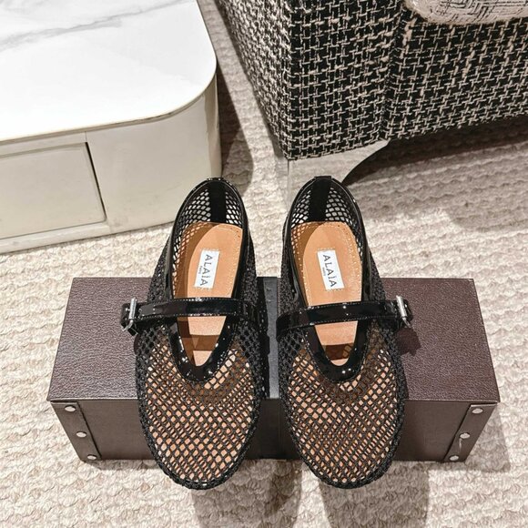 Alaia Fishnet Ballerina Flats - Picture 1 of 5